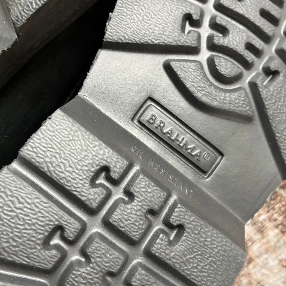 Brahma Bravo II Mens Black Leather Steel Toe Work Hiking Boots Size 9 NWT
